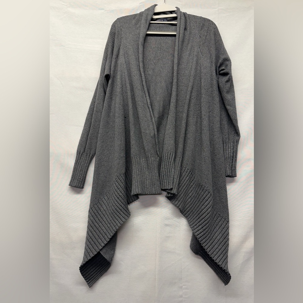 Zara Charcoal‎ Draped Cardigan medium